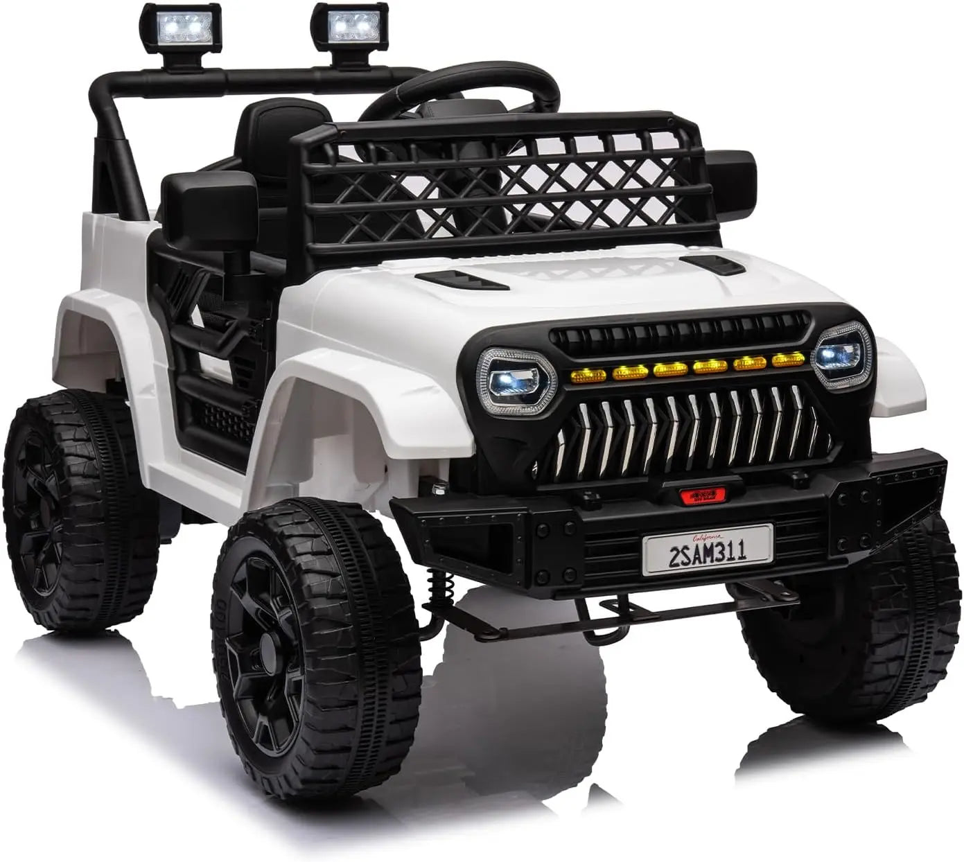 Voiture Enfants 12V Télécommande 3 Vitesses — Lumières LED Musique Port USB Batterie