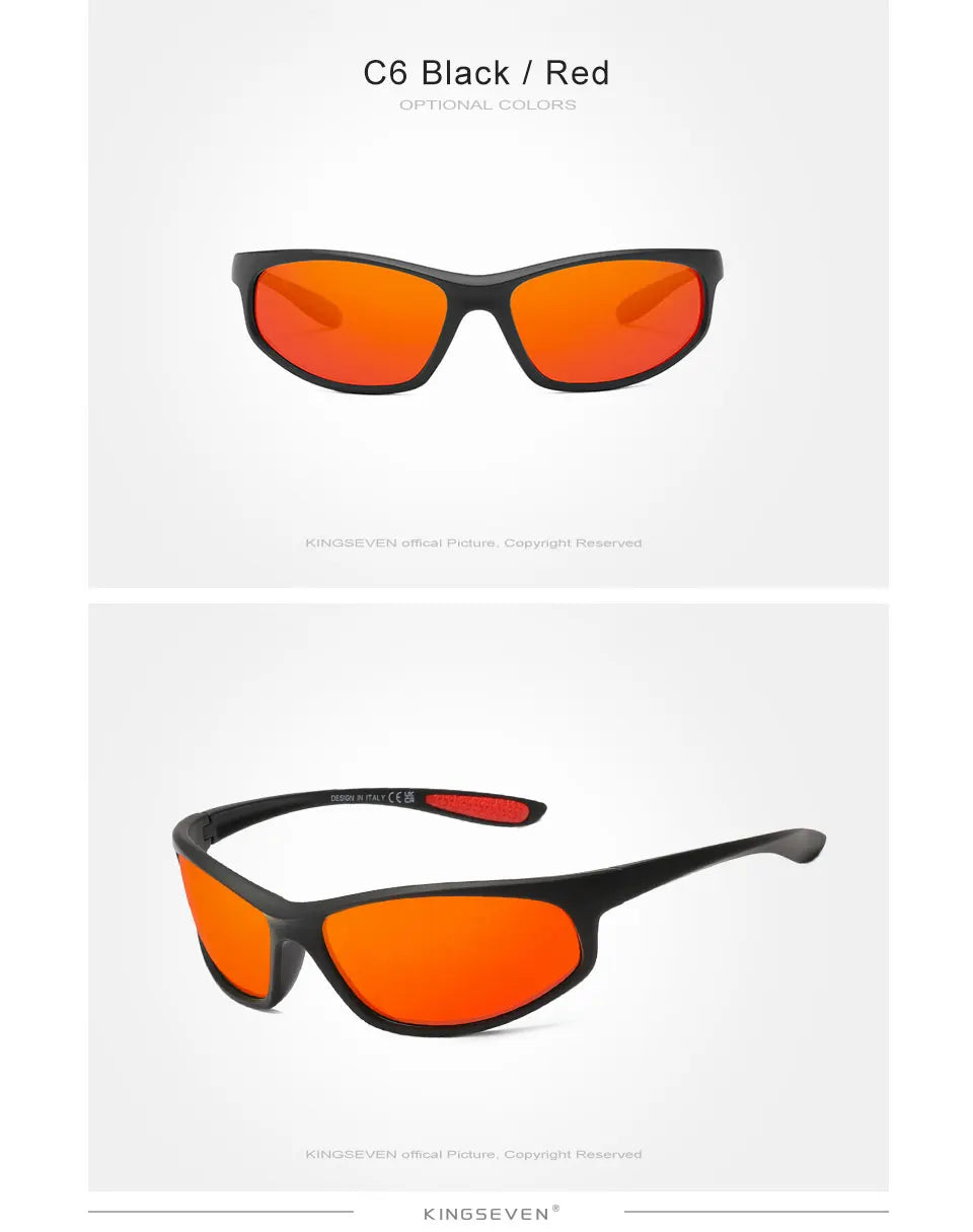 Lunettes de soleil sport homme polarisées TR90 — cadre miroir, protection solaire