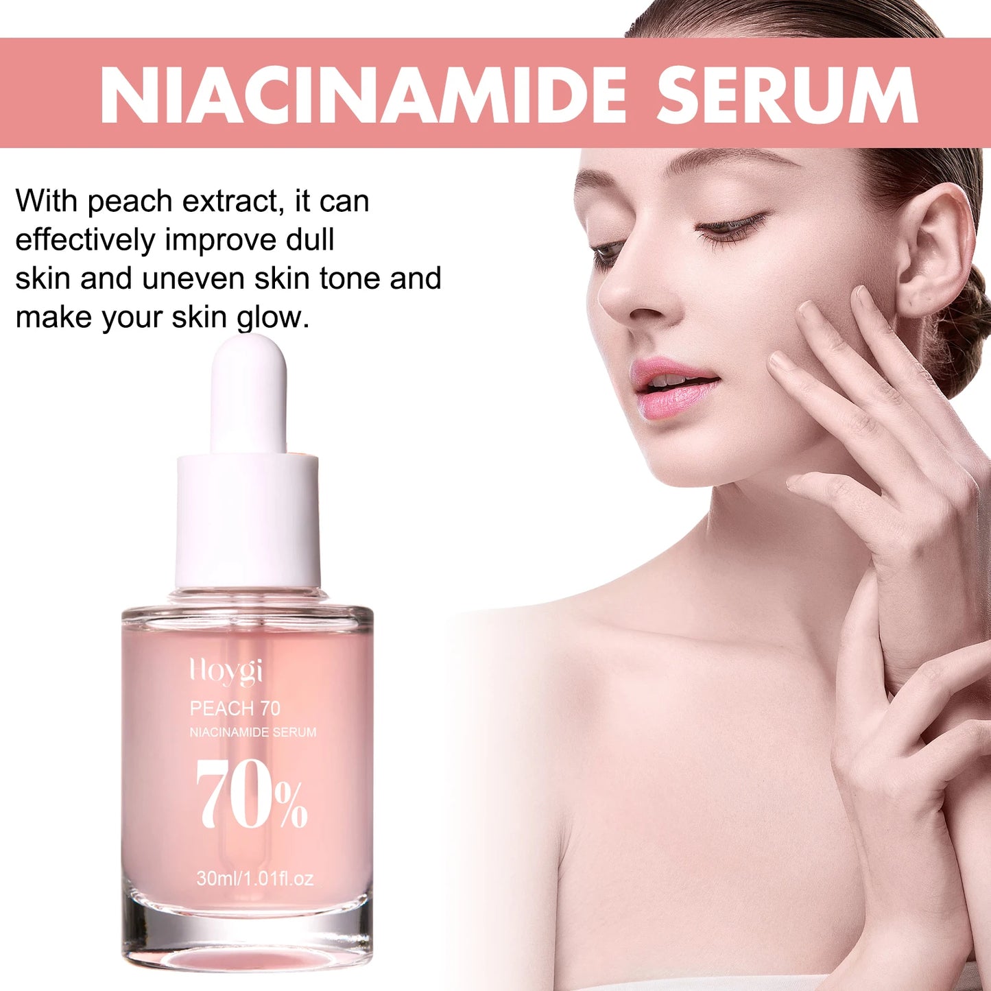 Sérum Niacinamida 30ml, minimizador de poros iluminador, difumina las manchas oscuras, hidratante, unifica el tono, antienvejecimiento, para el rostro, no irritante