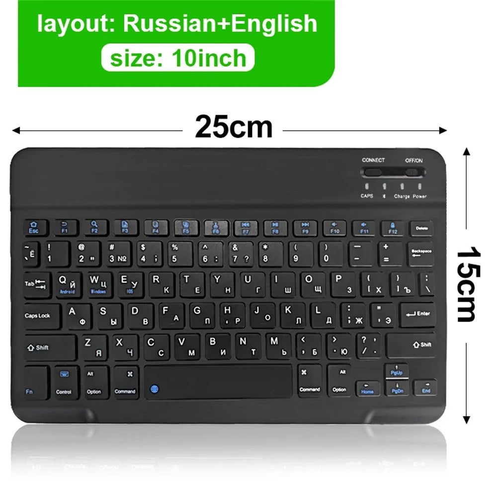 Wireless Bluetooth Keyboard and Mouse, for iOS, Android, Windows, Tablet, iPad Air Mini Pro, Spanish, Korean, Portuguese, Russian