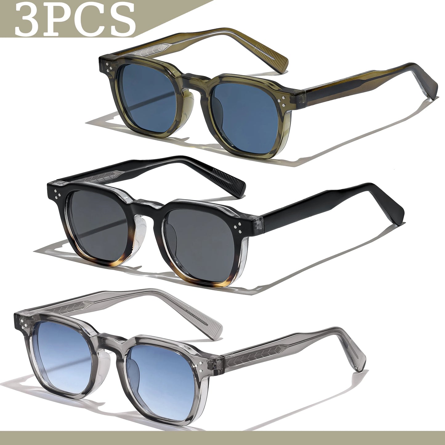 1/2/3 pièces en gros nouveau carré rétro lunettes De Soleil hommes mode Punk lunettes De Soleil femmes lunettes De Voyage Lunette De Soleil Femme UV400