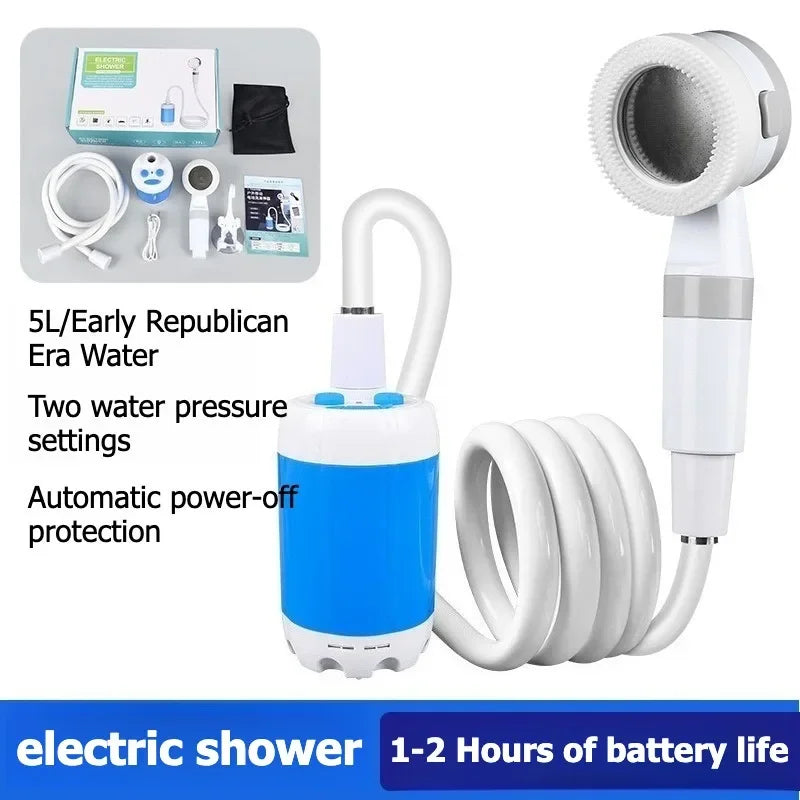 Douche de Camping Portable Électrique Rechargeable — Pompe à Affichage Numérique, Randoennée & Voyage