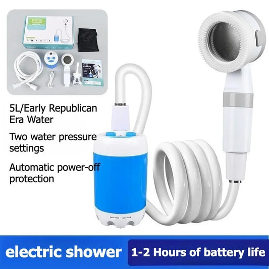 Douche de Camping Portable Électrique Rechargeable — Pompe à Affichage Numérique, Randoennée & Voyage