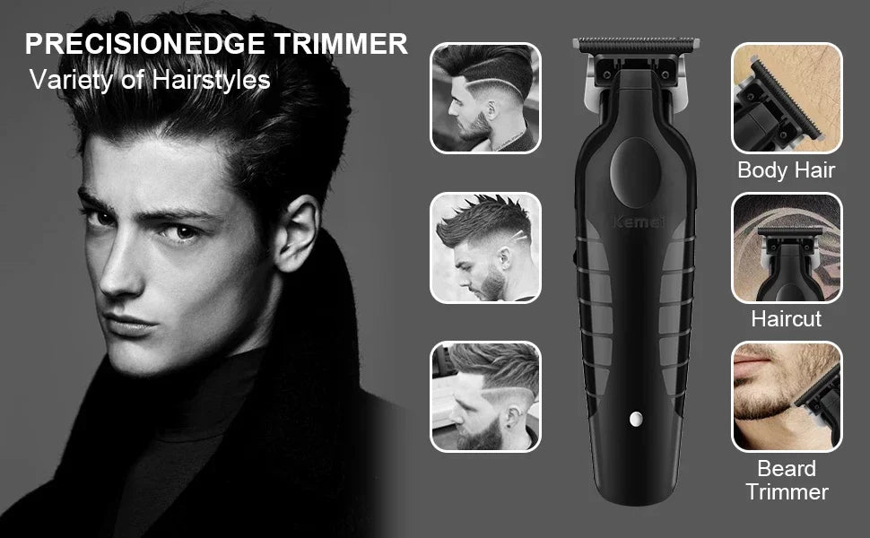 Tondeuse à cheveux sans fil rechargeable — tondeuse barbe électrique puissante, hommes