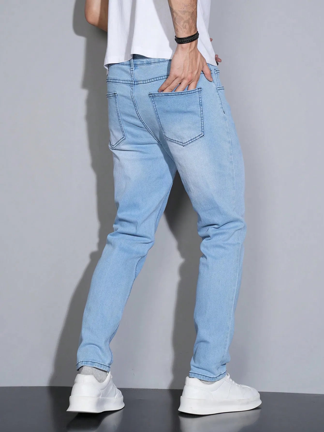 Manfinity Hombre Jeans ajustados versátiles casuales con bolsillo para hombre