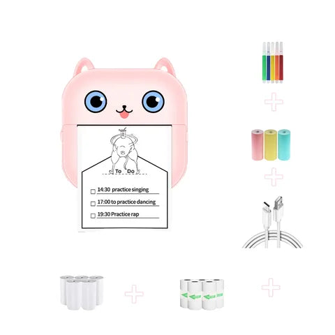 Mini imprimante thermique portable sans encre — autocollants, étiquettes, photo sans fil, compatible iOS et Android