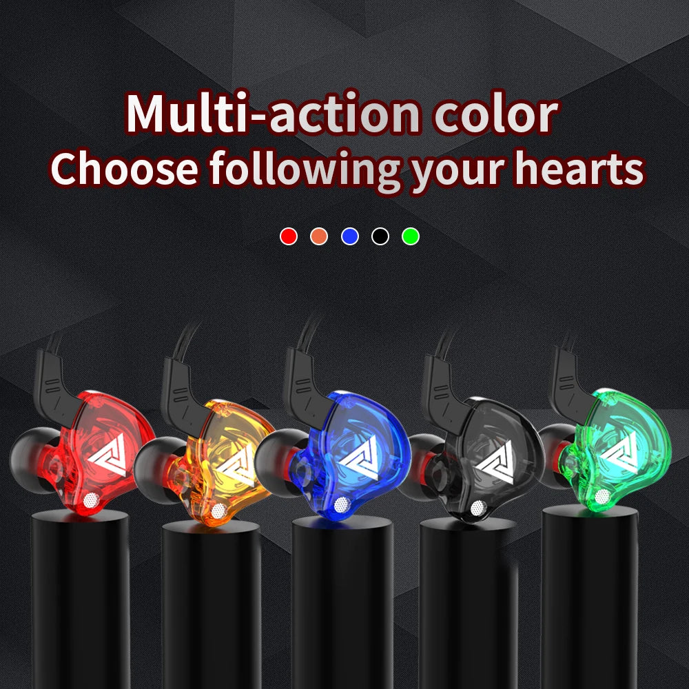 Original QKZ AK6 Copper Driver HiFi Wired Earphone 3.5MM Running Sports Headset Bass Stereo Headphone Music Earbuds In-ear with Mic