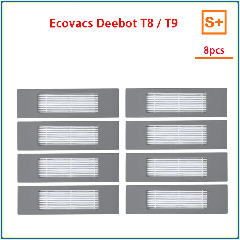Dust Bag Parts for ECOVACS Deebot T9 AIVI T8 AIVI N8 Pro Robot Vacuum Cleaner, Main Side Brush, HEPA Filter, Replacement Accessories