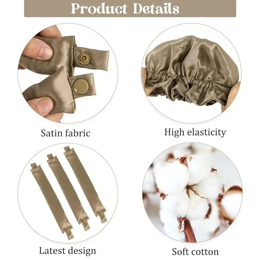 Lot de 2/4/6 pièces : Kit de bouclage sans chaleur en satin, bigoudis doux pour boucles de nuit, pour dormir, pour des boucles sans chaleur, bonnet de nuit pour boucles