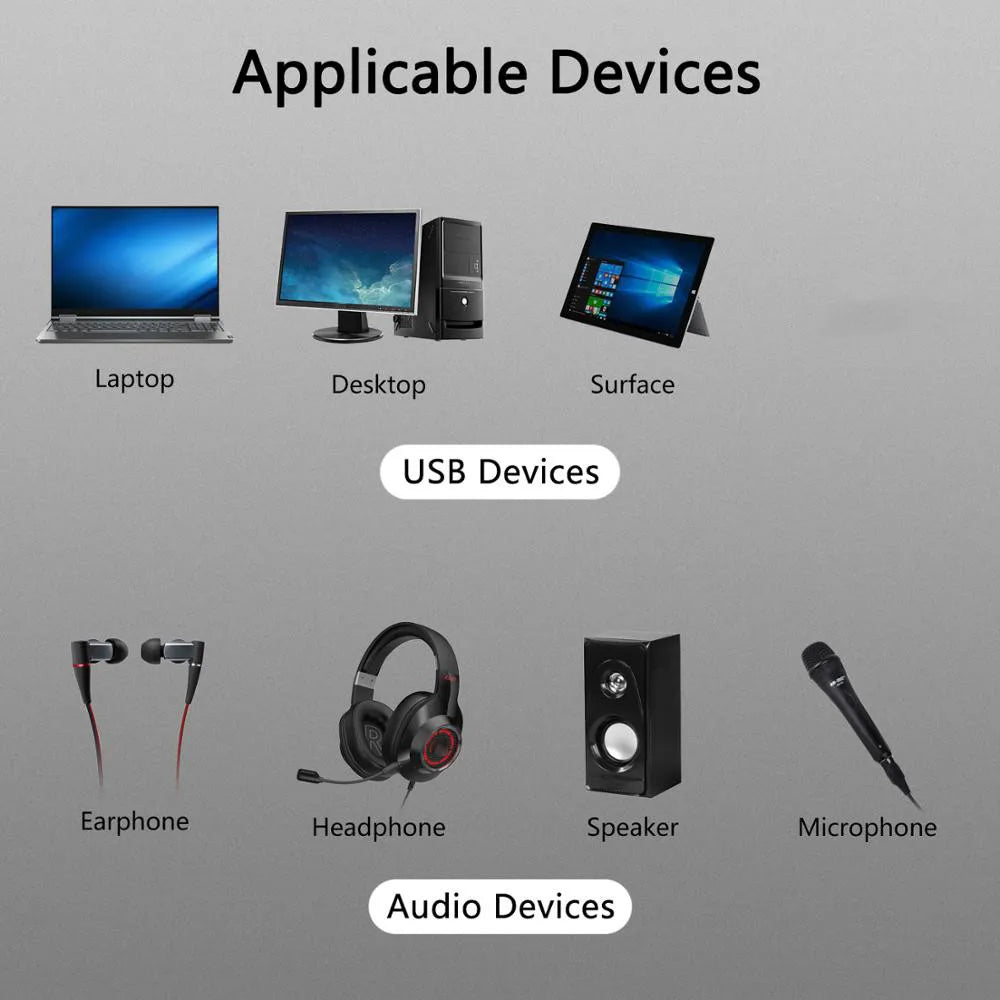 Carte Son USB Externe 5.1 Canaux — Interface Audio Indépendante PC & Laptop