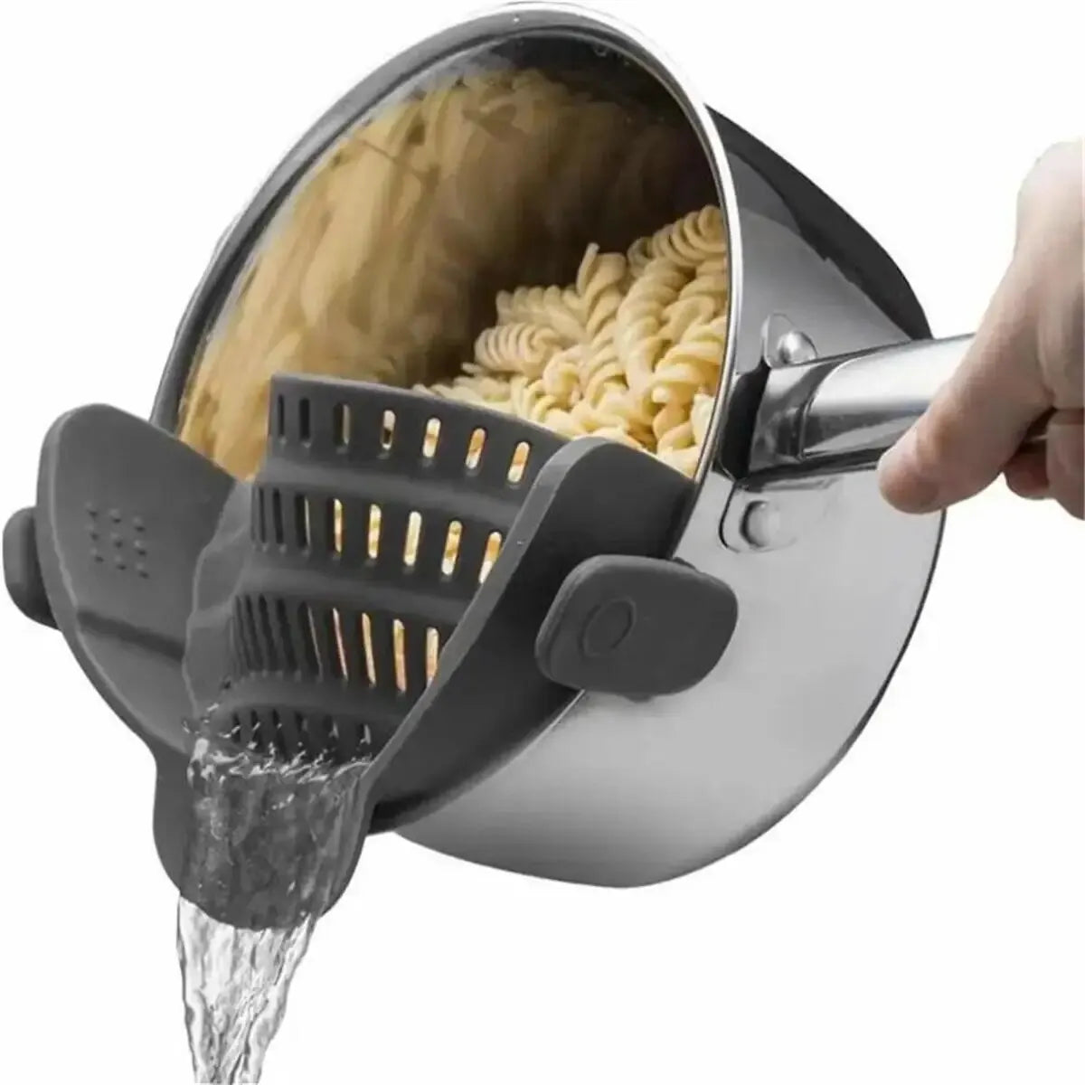 Adjustable Silicone Clip-On Colander, Pots and Bowls, Proximity Strainer, Noodle and Pasta Liner, 1PC
