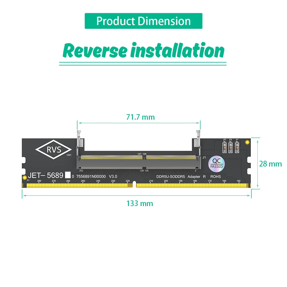 Adaptateur Mémoire SO-DIMM Laptop vers DIMM Desktop — Convertisseur RAM DDR4 PC Bureau