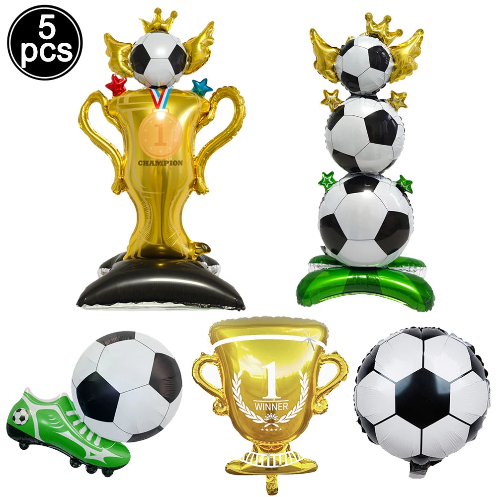 Ballons Aluminium Thème Football — Décoration Fête Anniversaire & Baby Shower Enfant