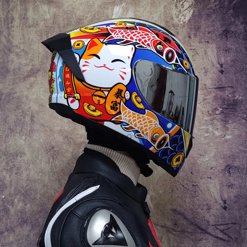 Casques de moto pour hommes et tenue de femme casques de Locomotive à Double lentille Cascos Para Capacete Da Motocicleta