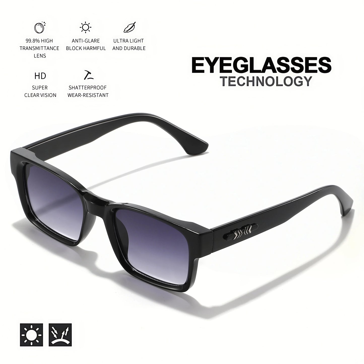 Retro Punk Sunglasses - Protective Square Frame, UV400 Unisex for Outdoor Adventures and Casual Style