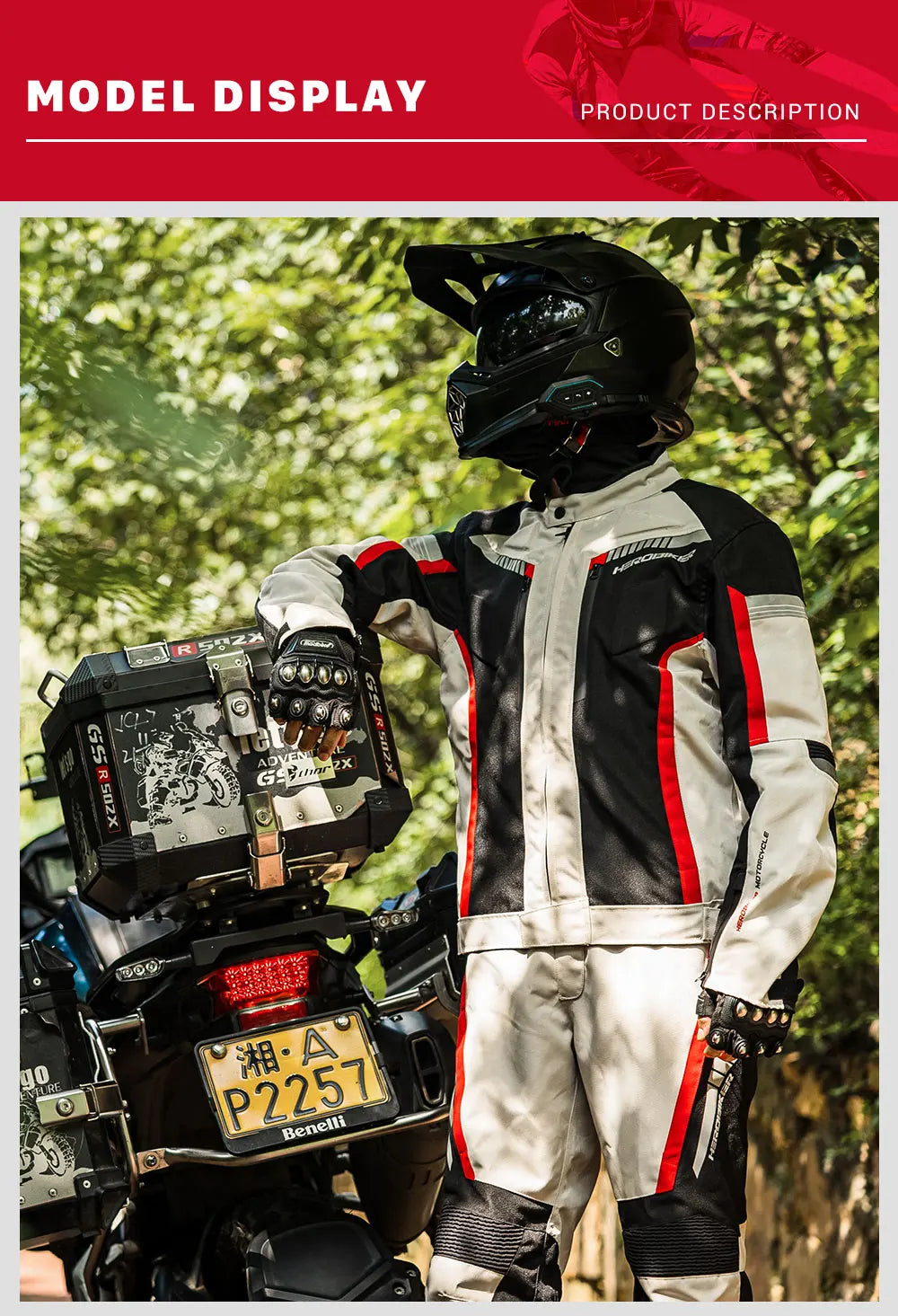 Veste de moto imperméable pour homme — veste de course, pantalon moto portable, protection EVA