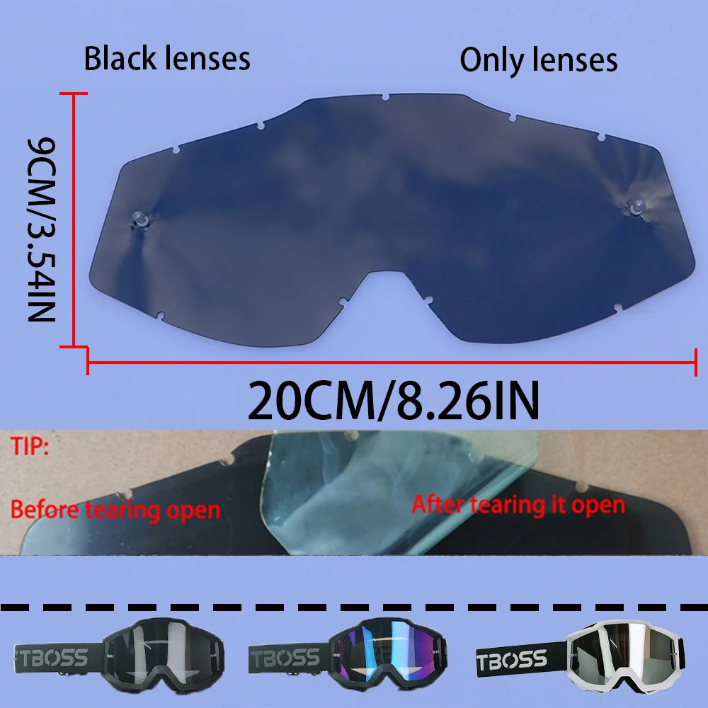 100 gafas de moto, lentes de carreras antipolvo a prueba de viento para hombres y mujeres, motocross, ciclismo, esquí al aire libre, gafas de bicicleta de cross