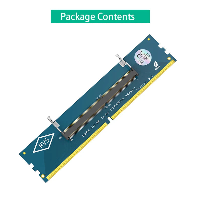 Convertisseur de testeur de mémoire SO DDR5 vers DDR5 U-DIMM ordinateur portable DDR5 mémoire SO-DIMM vers PC de bureau DIMM Riser carte adaptateur d'extension pour PC