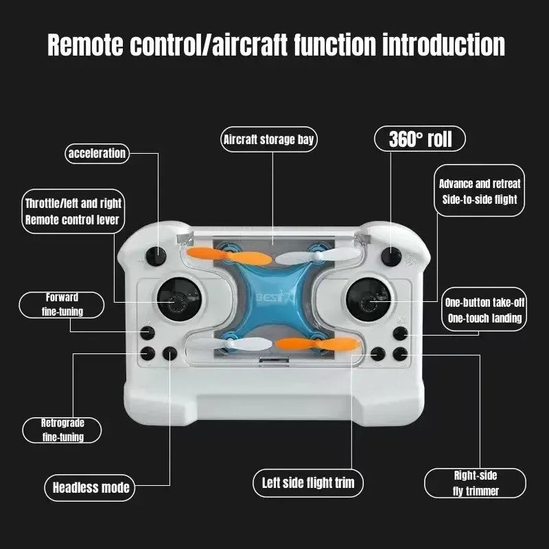 Drone Mini avión de control remoto, juguete nuevo para niños, microavión, cuadricóptero de altura fija