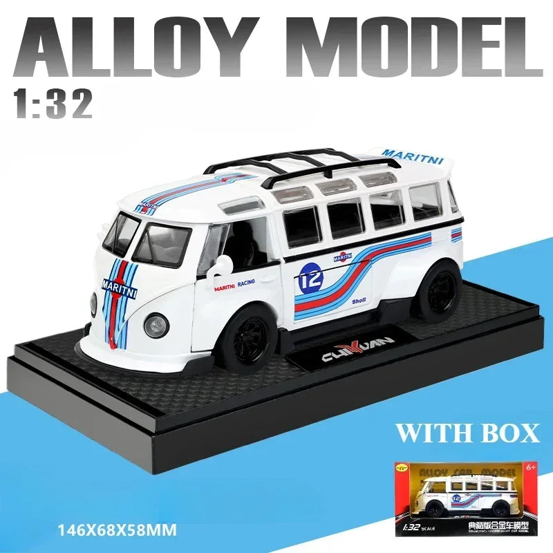 Modèle de Bus T1 1:32, son et lumière pour enfants, véhicule jouet moulé sous pression, décoration de maison, Voiture Miniature en métal