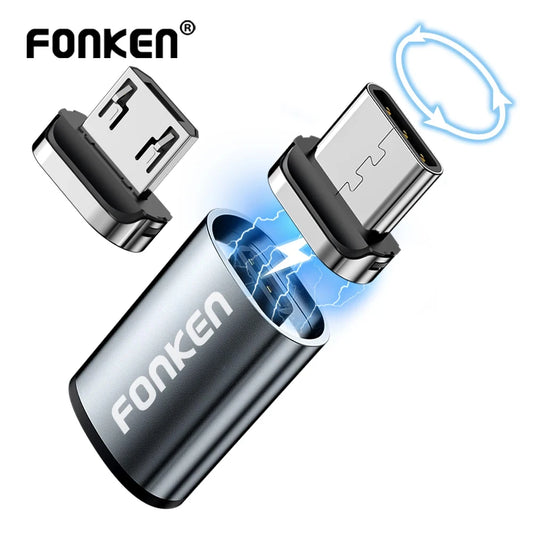 Connecteur de câble magnétique adaptateur de câble de téléphone portable Micro USB pointe magnétique aimant chargeur prise Type C adaptateur pour Huawei Android