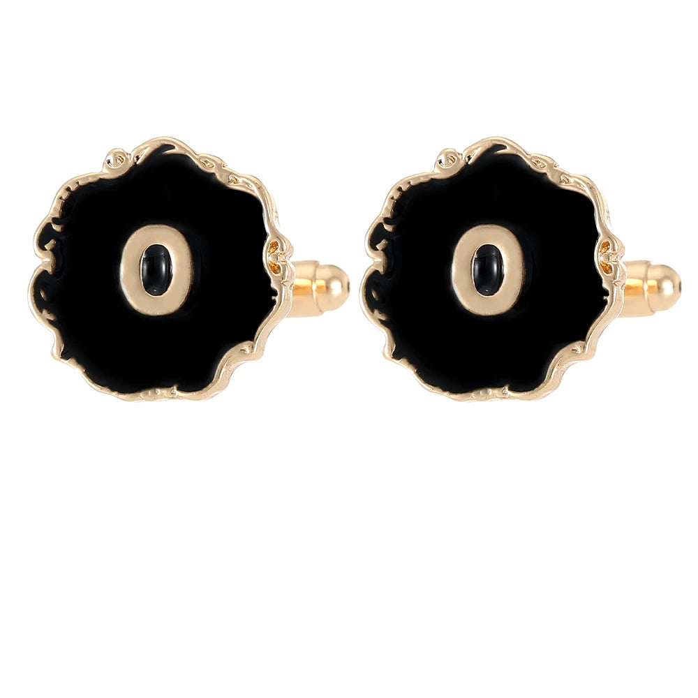 Boutons de manchette classiques pour hommes, 26 lettres initiales de l'alphabet, A B C D E F G H I J K L M N O P Q R S T U, bouton à manches V W X Y Z