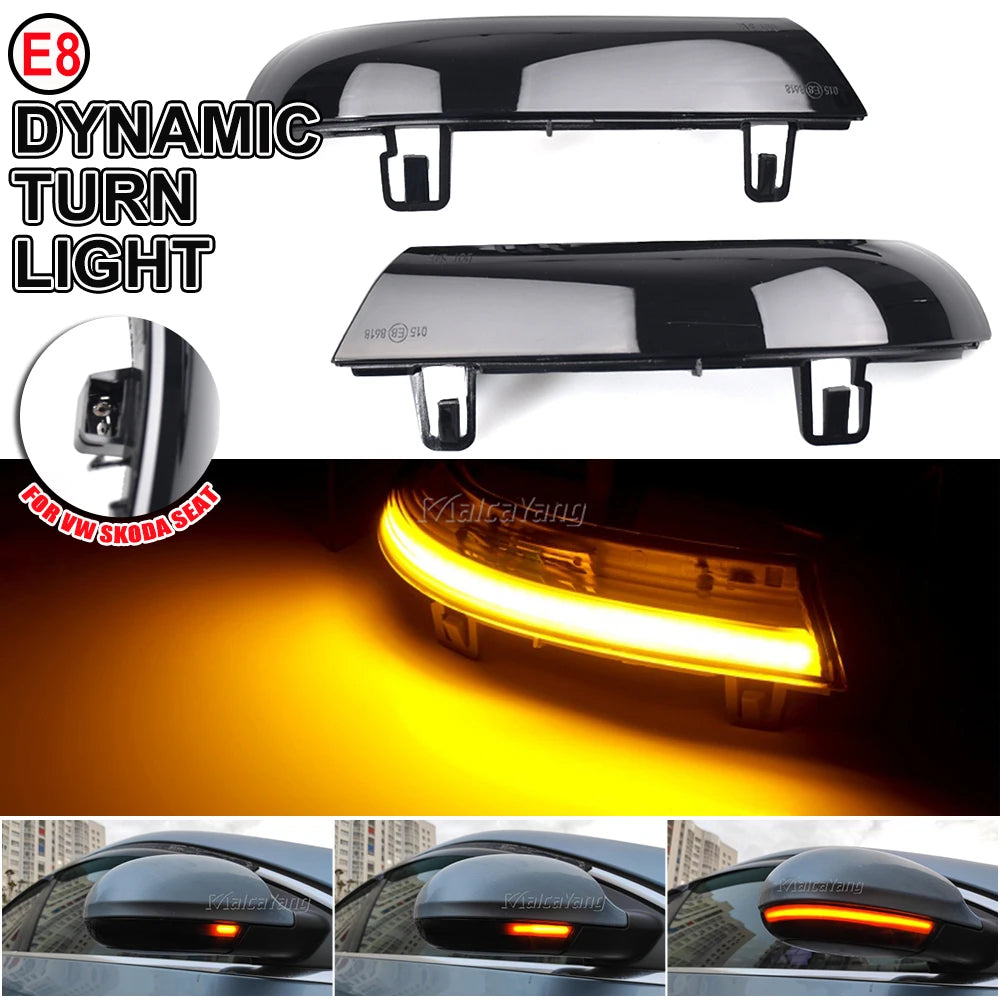 LED Dynamic Turn Signal For VW Passat B6 GOLF 5 Jetta MK5 Passat B5.5 GTI V Sharan, Flowing Water Blinker Light