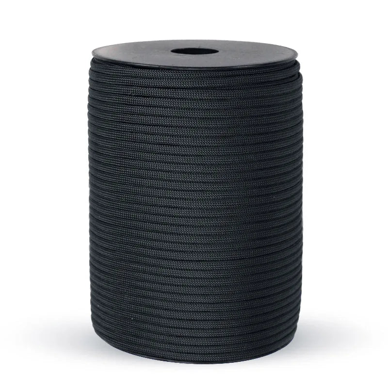 Cordon de parachute militaire standard 550 de 100M/50M, 9 brins, 4mm, pour survie en extérieur, tente et sangle de fixation
