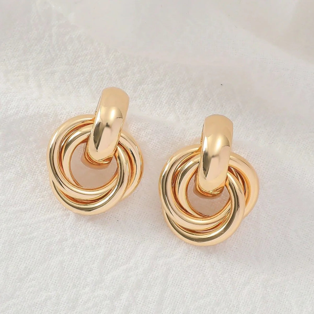 Women's Knot Earrings, Gold Silver Color, Shiny Plating, Trendy Stud, Cute, Everyday Wear, Jewelry