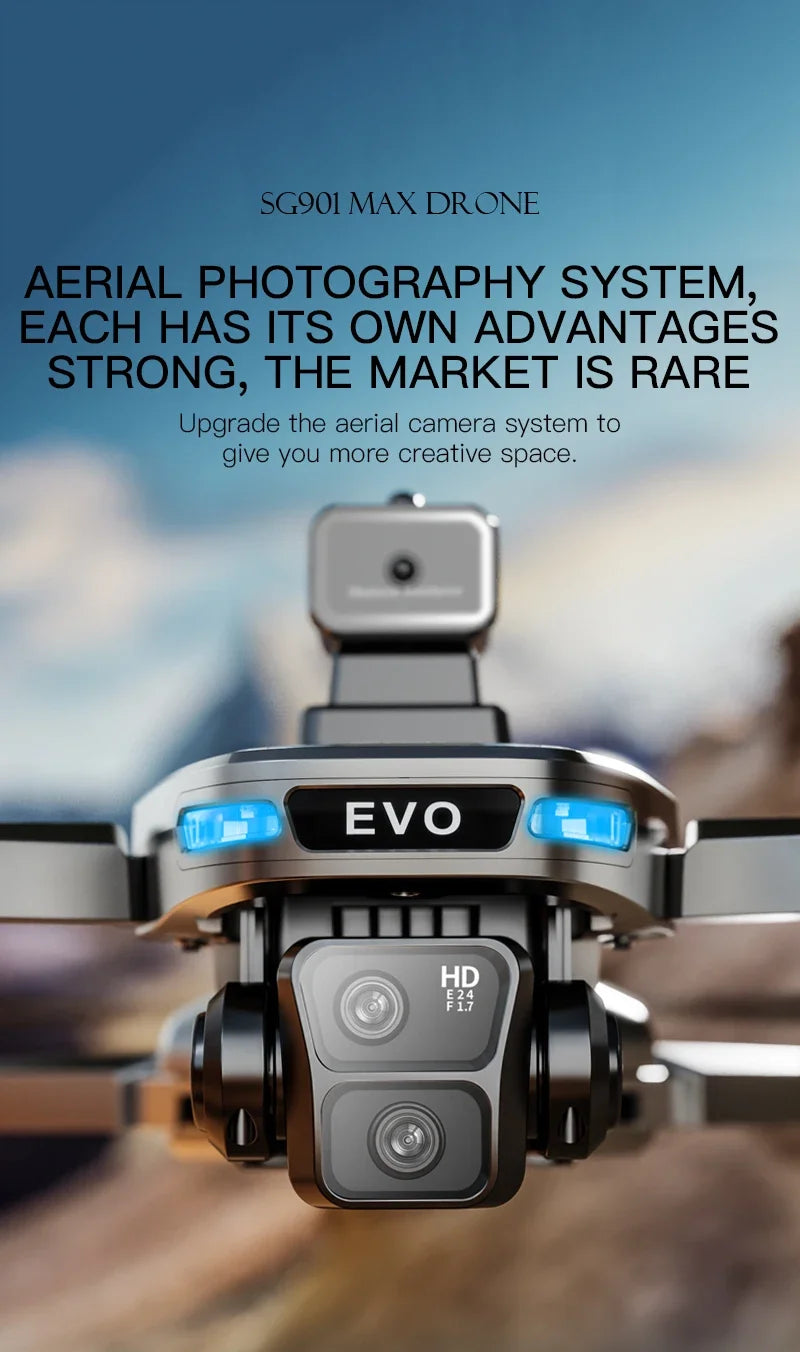Dron profesional Lenovo SG901 MAX GPS 8K aéreo HD con evasión de obstáculos, control remoto de pantalla grande, dron plegable sin escobillas