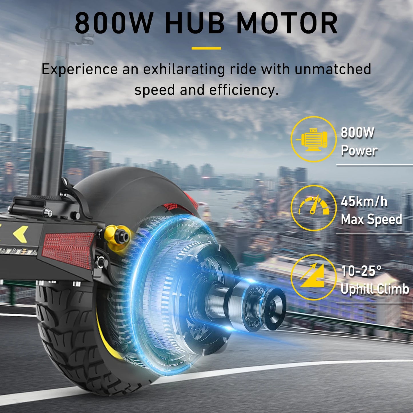 IENYRID M4 Pro S+ Electric Scooter 800W Motor 48V 12.5AH Battery 10" Tire Escooter 45 km/h Max Range 40-50KM Disc Brake LCD Display