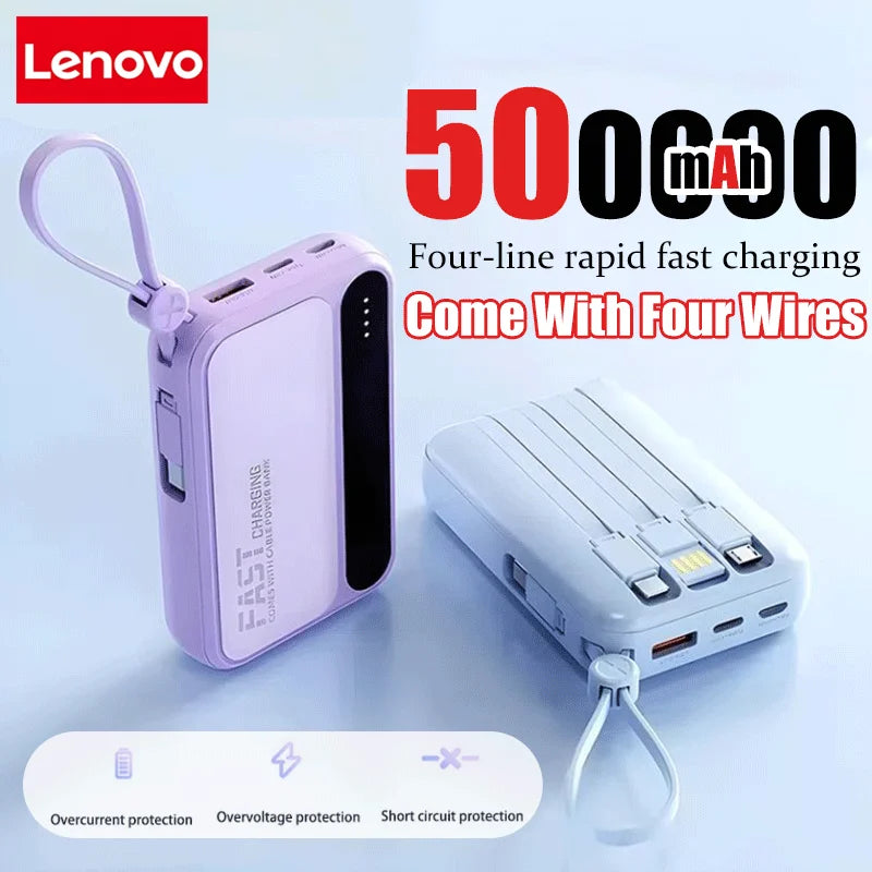 Power Bank 120W grande capacité — 4 câbles intégrés, affichage numérique intelligent, portable