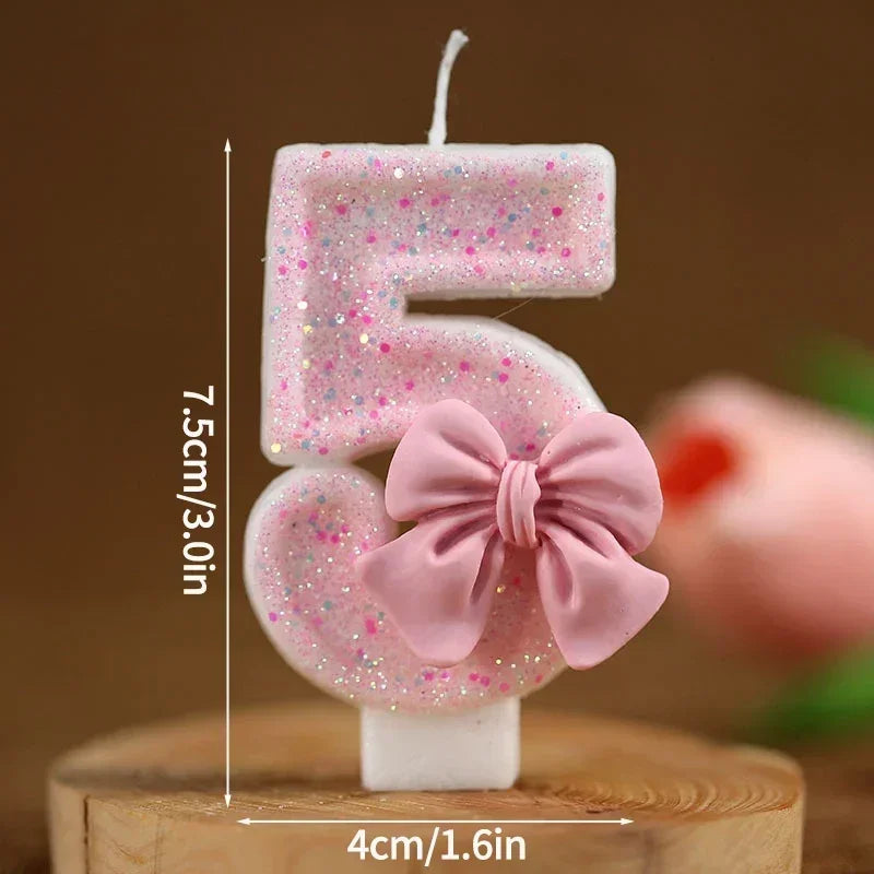 Nuevo número pastel vela rosa brillante vela de cumpleaños 1 2 3 4 5 6 7 8 9 3D número vela pastel Topper fiesta de cumpleaños pastel decoración