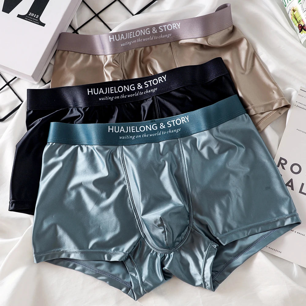 Boxer Satin Soie Homme — Respirant, Mince & Sans Couture