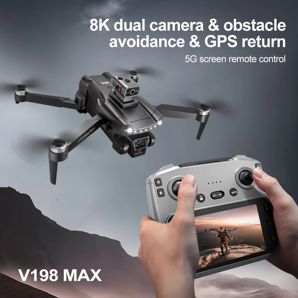 Drone GPS professionnel 4K/8K — double caméra HD, moteur brushless, 5G WiFi FPV, quadricoptère RC