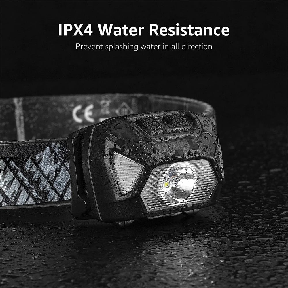 6 Modes Usb lampe frontale Rechargeable IPX4 étanche phares lampes de poche lampe frontale LED avec lumière rouge verte pour la pêche en plein air