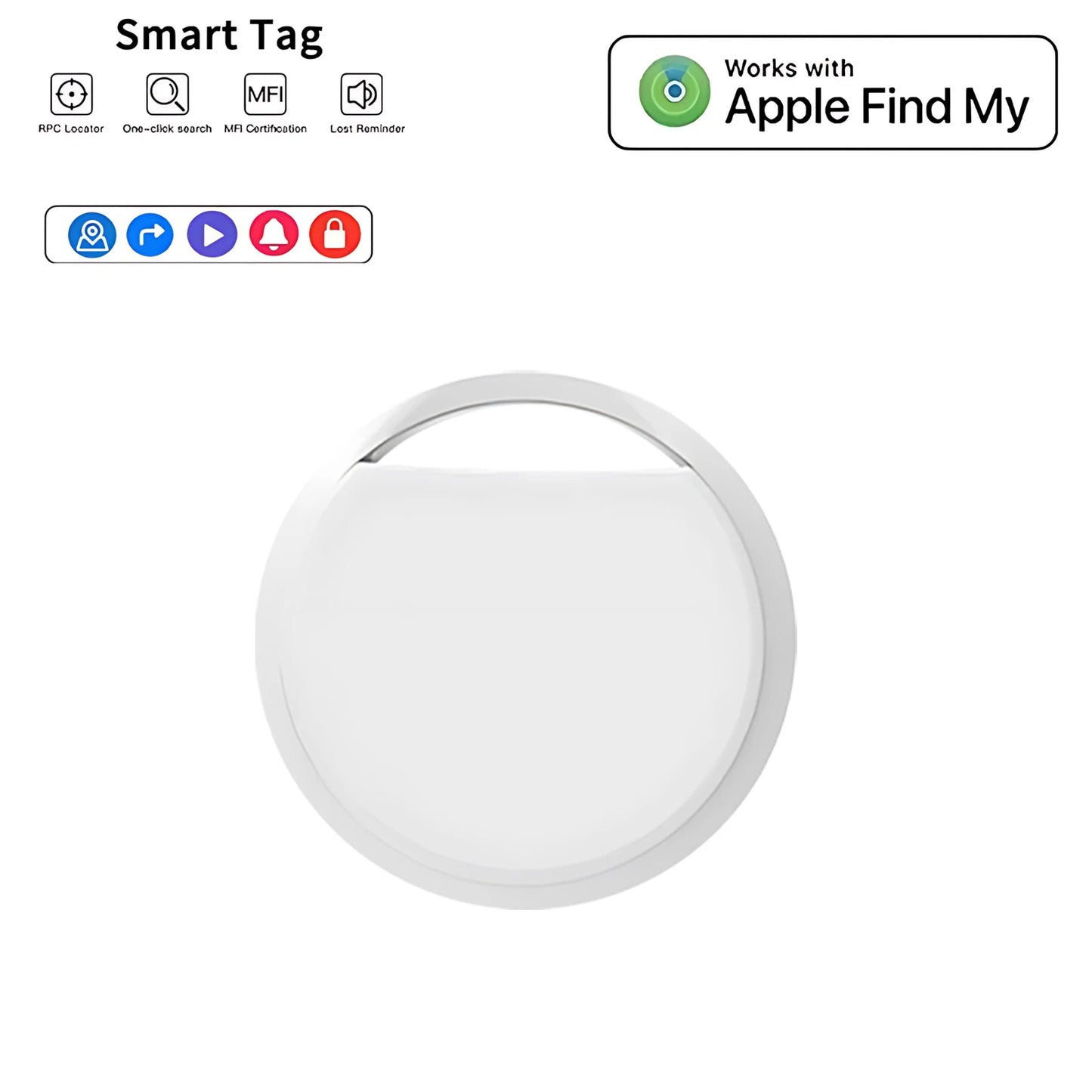 Mini Bluetooth Smart GPS Tracker, works with Find My App iTag, Anti-loss Reminder Device, MFI Rated Locator, Car Key, Kids Pet Finder
