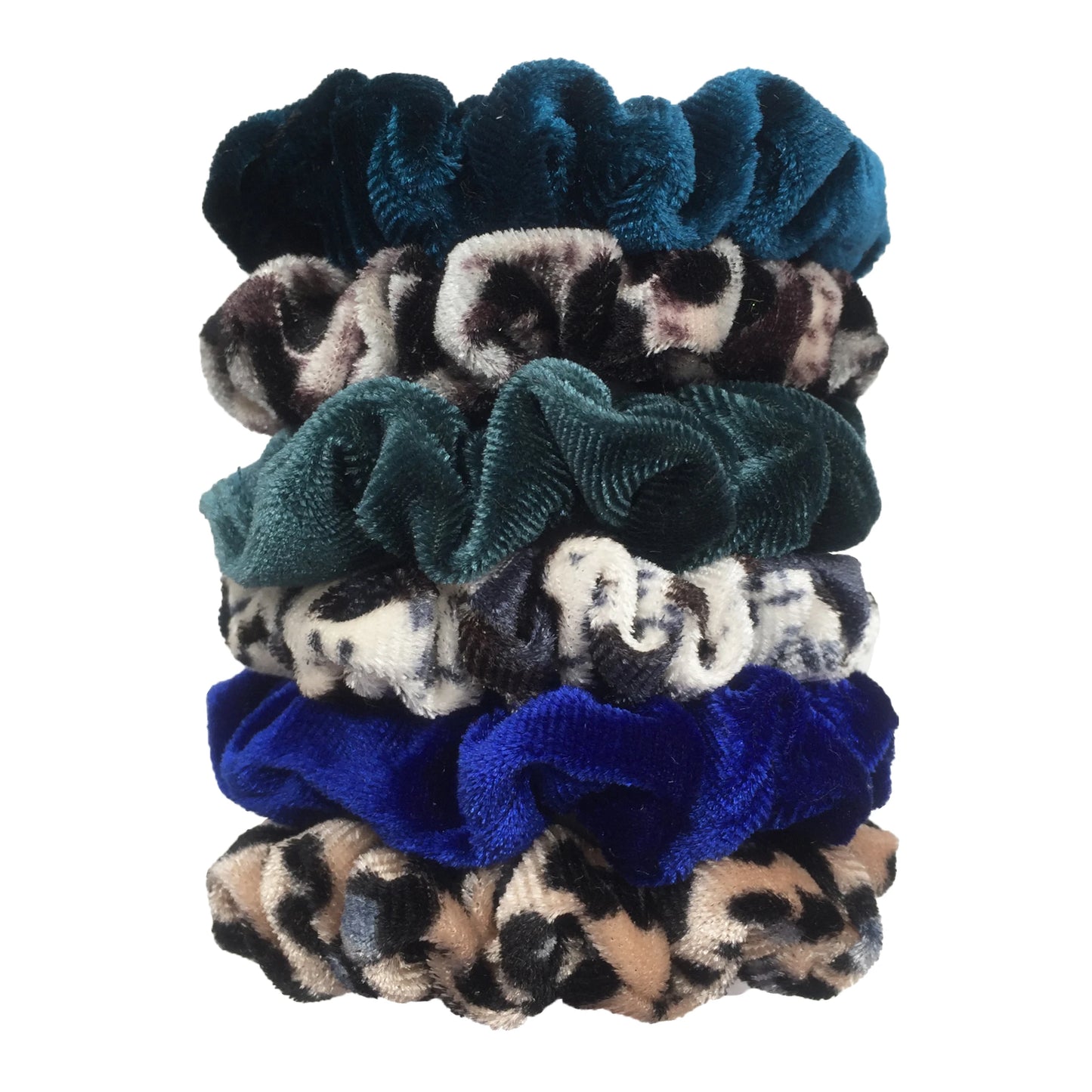 Chouchous en velours pour femmes motif léopard — élastique, bandeau cheveux, queue de cheval, 24/50/6 pièces