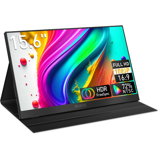 Moniteur portable pour ordinateur portable, 15.6 pouces, 1080p, 72 NTSC, 100 sRGB, USB C, HDMI, deuxième écran d'ordinateur de voyage externe avec HDR