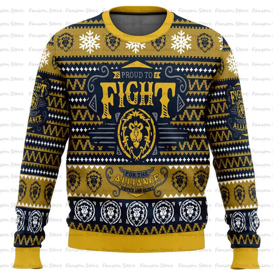 Pull Col Rond Jeu Vidéo Fantasy — Homme Femme Anime Couple Noël