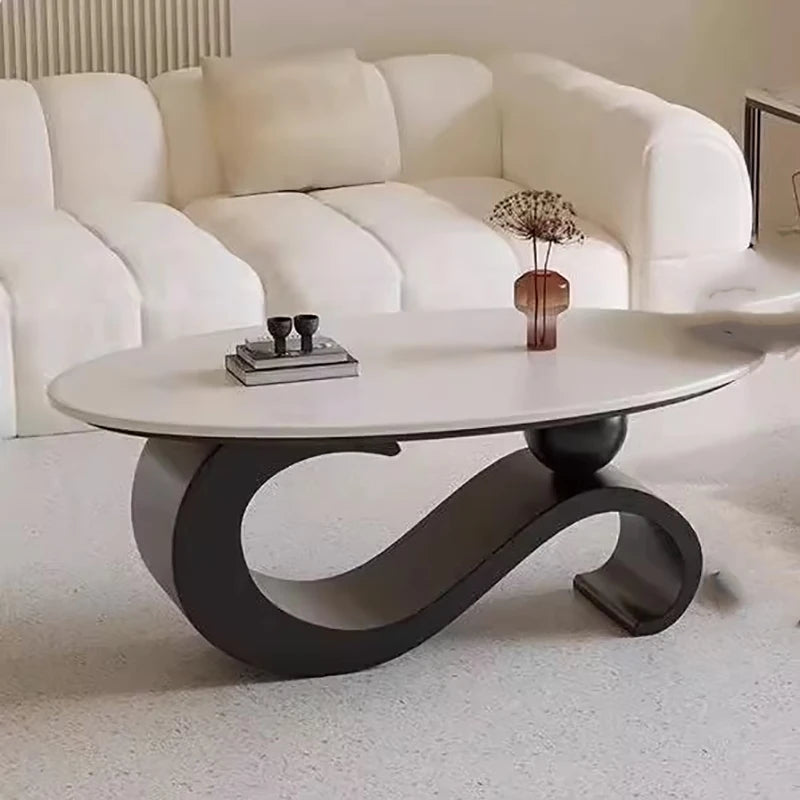 Table basse rétro milieu du siècle ovale — nordique, esthétique, classique, salon, meubles maison
