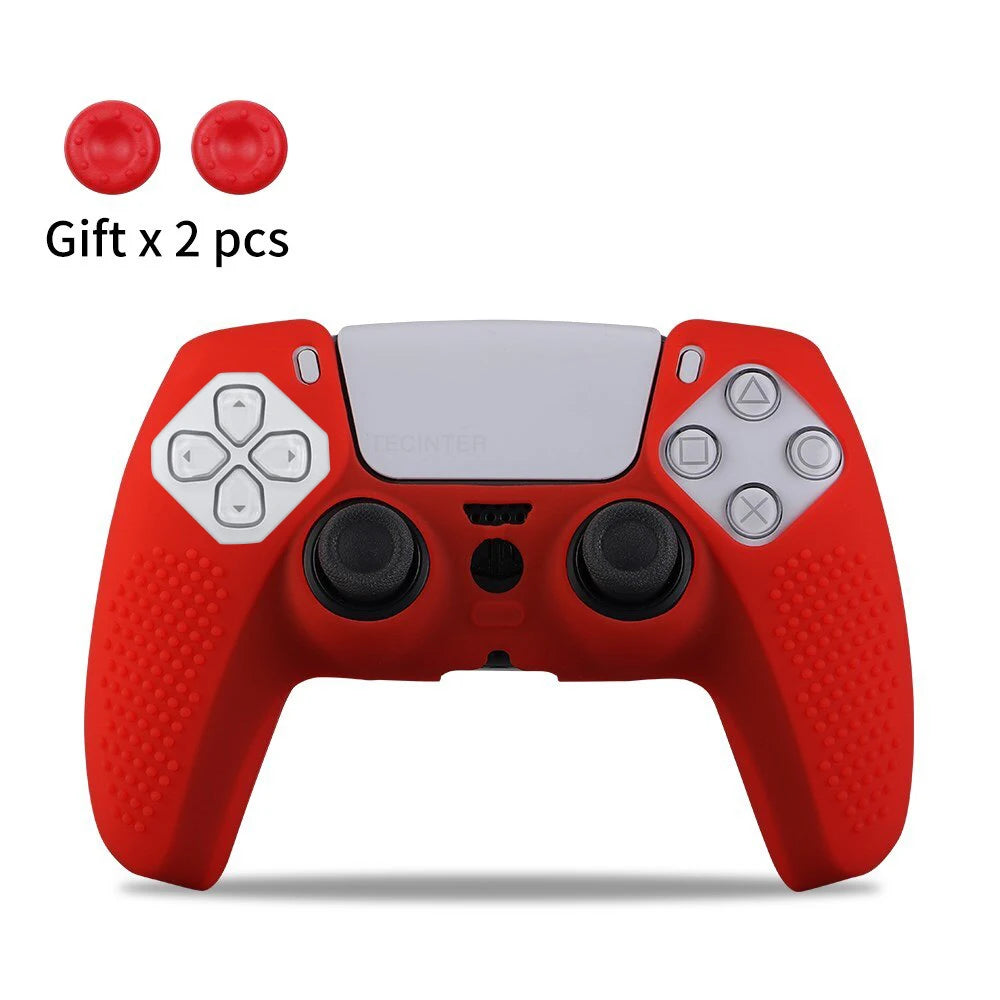 Funda protectora de silicona para controlador de PS5, accesorios de controlador de PS5, estuche de goma para controlador de PS5 Slim, JoysUniverse, tapas de agarre para pulgar