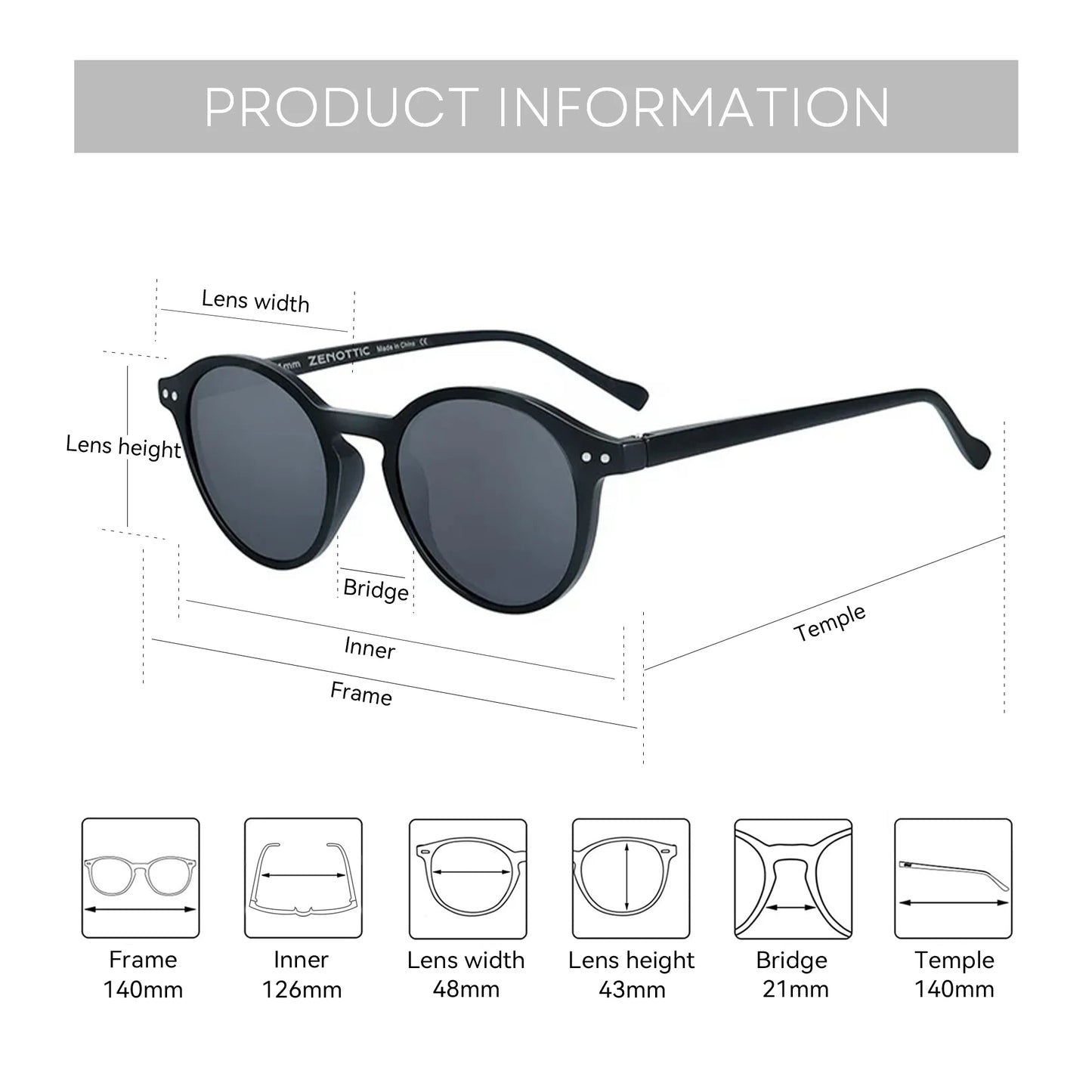 Lunettes de soleil polarisées circulaires rétro 2026 — petites rondes, UV400, vintage, hommes femmes
