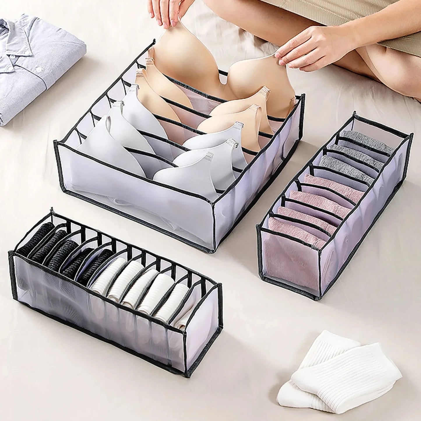 Jeans organization storage box, closet organizer, clothes organization system, drawer organizers, pants storage cabinet