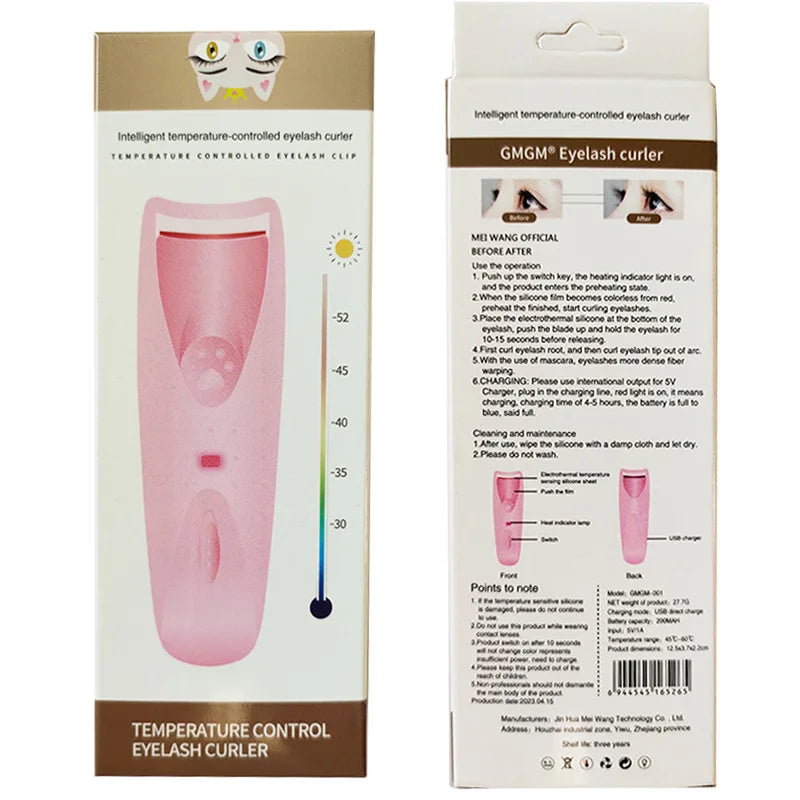 Recourbe-Cils Chauffant Électrique — Maquillage Longue Durée & Permanente Femme