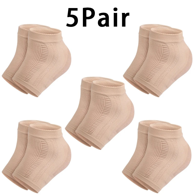 Protector de talón de malla de silicona de gel, calcetines de talón, fundas para los pies, hidratantes, antidesgaste, antigrietas, calcetines cortos, almohadillas de cubierta de talón.