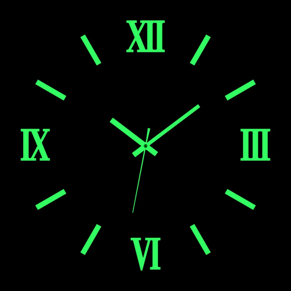 Reloj de pared, reloj de pared luminoso DIY, reloj de cuarzo, pegatinas de espejo acrílico, reloj de pared, decoración de pared, decoración cálida del hogar.