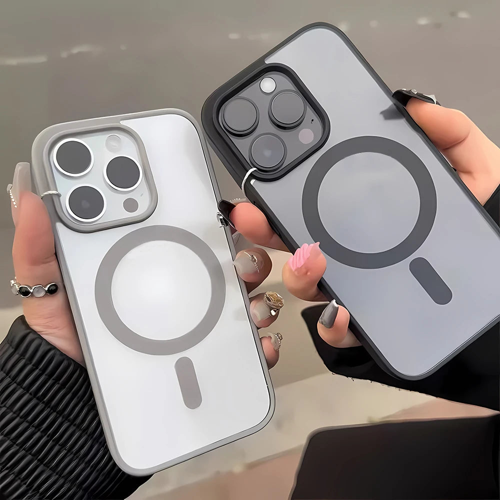 Coque de téléphone antichoc magnétique transparente — compatible smartphones, protection intégrale