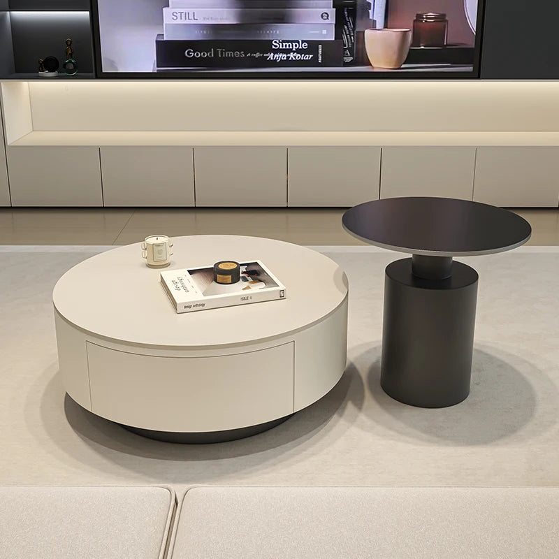 Luxury Minimalist Acrylic Round Living Room Coffee Table for Girls, Restaurant Coffee Table, Book Table
