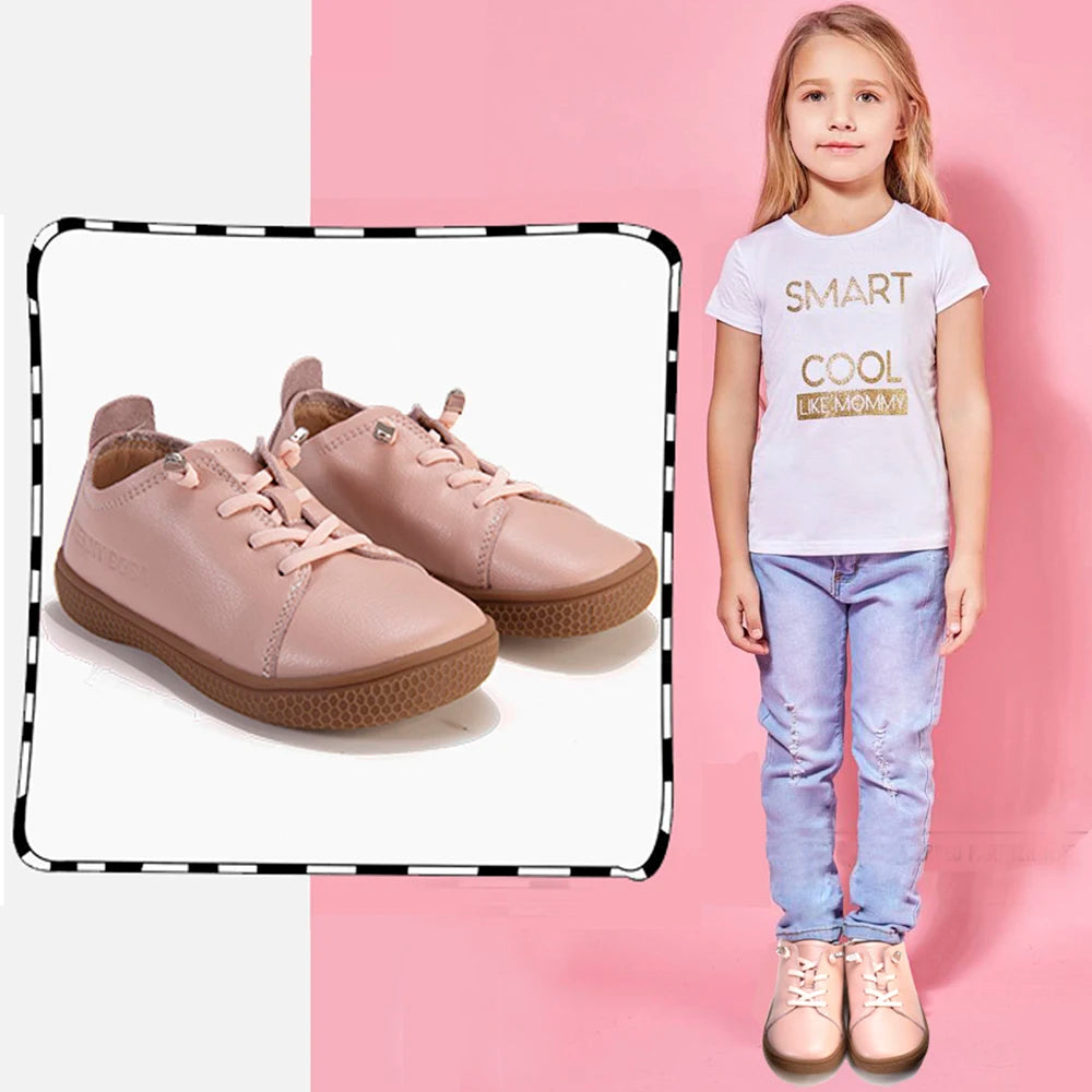 PEKNY BOSA – Girls' Spring and Summer Leather School Uniform Sneakers